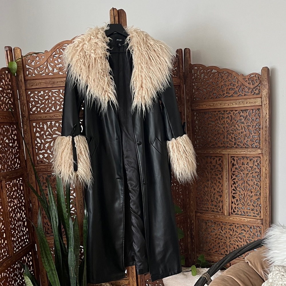 Nasty gal trench coat with fur